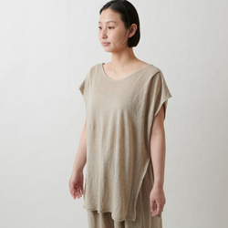 【new】enrica linenknit nosleeve cutsew/ natural 1枚目の画像