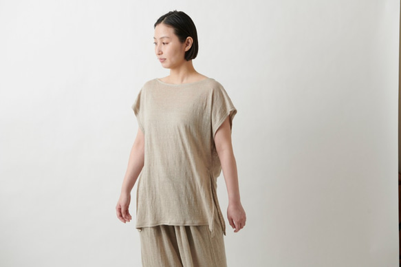 【new】enrica linenknit nosleeve cutsew/ natural 5枚目の画像