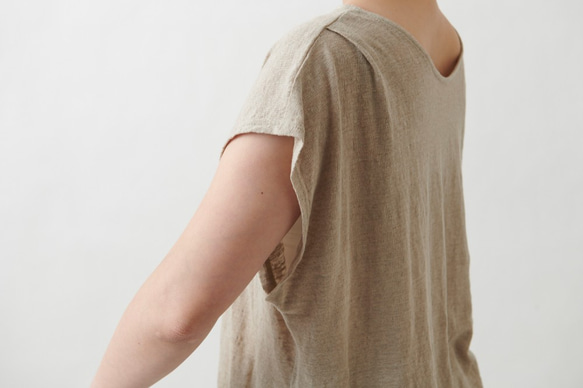 【new】enrica linenknit nosleeve cutsew/ natural 9枚目の画像