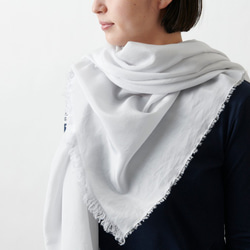[新]恩里卡棉絲圍巾淺灰色/植物染料 第2張的照片