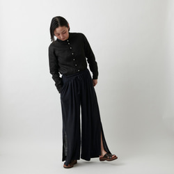 【new】enrica linenknit pants/ black 1枚目の画像