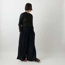 【new】enrica linenknit pants/ black 3枚目の画像