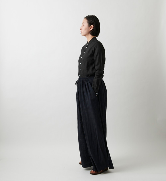 【new】enrica linenknit pants/ black 4枚目の画像