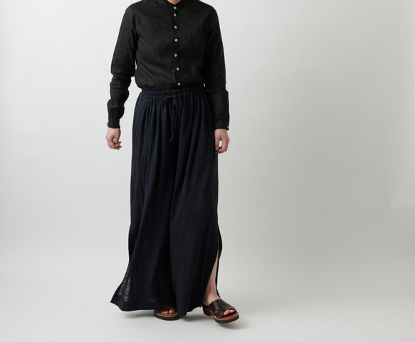 【new】enrica linenknit pants/ black 6枚目の画像