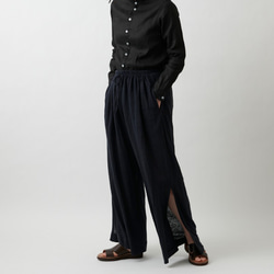 【new】enrica linenknit pants/ black 8枚目の画像