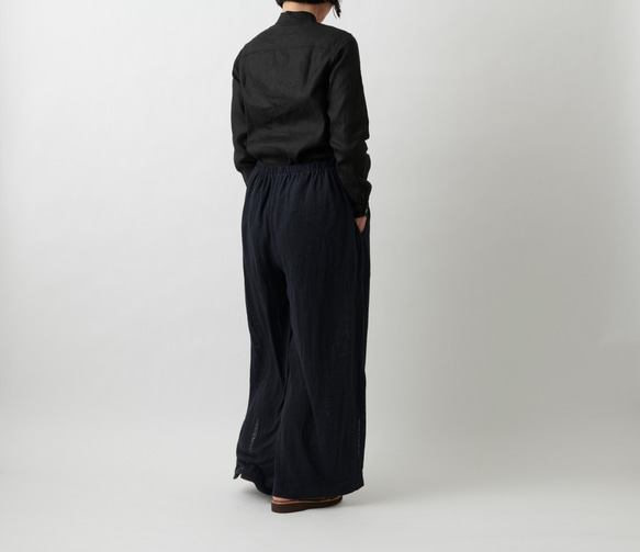 【new】enrica linenknit pants/ black 9枚目の画像