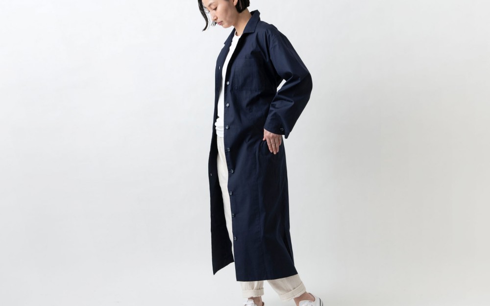 【再入荷】木間服装製作 / longshirt navy / unisex 1size / ロングシャツ