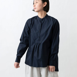 【sale】クラシックフロントプルオーバーシャツ　ネイビー　HANDROOM WOMEN'S 2枚目の画像