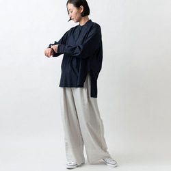 【sale】クラシックフロントプルオーバーシャツ　ネイビー　HANDROOM WOMEN'S 5枚目の画像