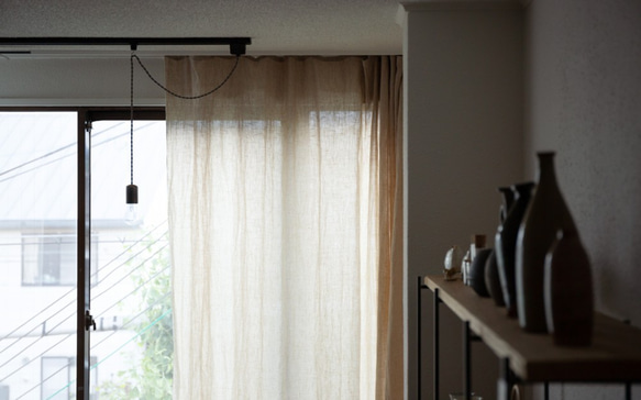 【追加オーダー用】リネンのシンプル吊りカーテン｜サイズ調整追加料金専用 3枚目の画像