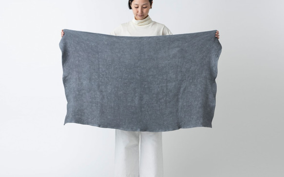 【定做】亞麻華夫格單人毯（淺棕|藍灰） 第2張的照片