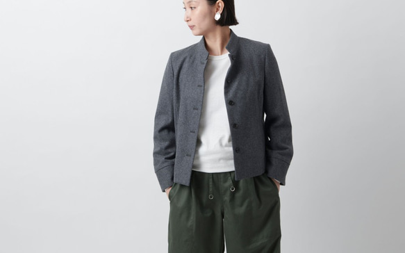 【現貨有限】塔斯馬尼亞羊毛立領外套 灰色 HANDROOM WOMEN&#39;S 第12張的照片