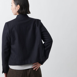 【在庫限り】タスマニアウール スタンドカラージャケット グレー　HANDROOM WOMEN'S 14枚目の画像