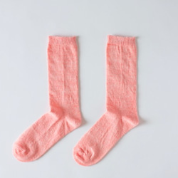 【現行規格限量】亞麻針織襪（粉色）女式 第1張的照片