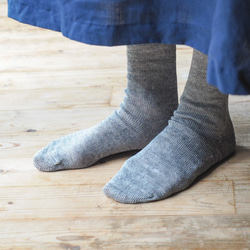 【現行規格限量】亞麻針織襪（天然）女裝 第3張的照片