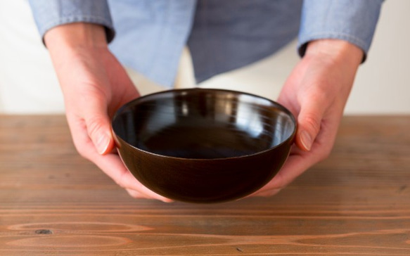 【補貨】日常可用的擦漆碗 擦漆黑色 第2張的照片