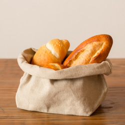 [補貨] 麵包籃（亞麻帆布麵包袋）L號 第2張的照片