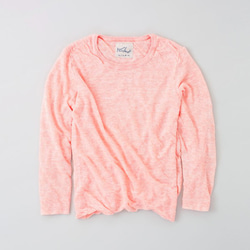 亞麻針織女/M長袖套頭衫（粉紅色） 第1張的照片