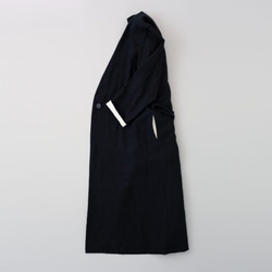 【免費送貨】亞麻布大衣（黑色） 第2張的照片