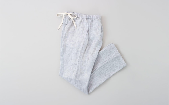 【SALE】enrica linenpants white×gray 1枚目の画像