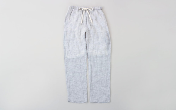 【SALE】enrica linenpants white×gray 2枚目の画像