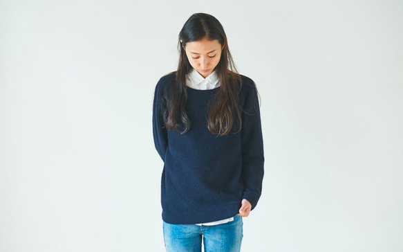 enrica cashimir knit navy 2枚目の画像