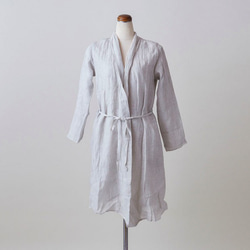 【送料無料】enrica linen coat light grey / botanical dye 6枚目の画像