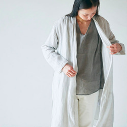 【送料無料】enrica linen coat light grey / botanical dye 1枚目の画像