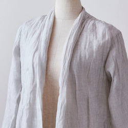 【送料無料】enrica linen coat light grey / botanical dye 8枚目の画像