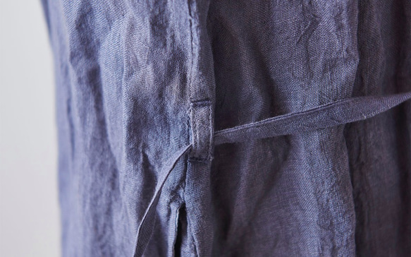 【送料無料】enrica linen coat dark grey / botanical dye 7枚目の画像