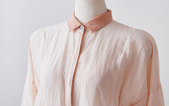 【送料無料】enrica blouse pinkbeige / botanical dye 8枚目の画像