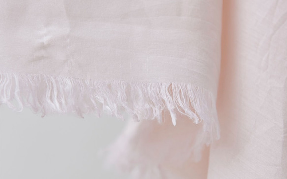 免費送貨艾瑞卡cottonsilk圍巾pinkbeige /植物染料 第5張的照片