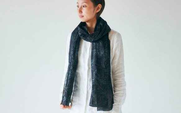 enrica lamie scarf black 1枚目の画像