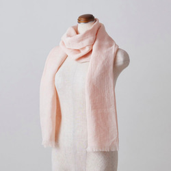 enrica linen scarf pink beige 1枚目の画像