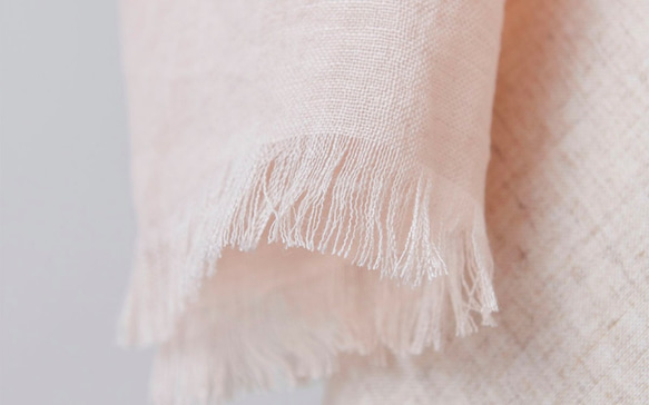 enrica linen scarf pink beige 3枚目の画像