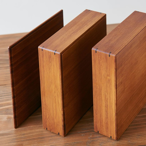 受注製作】3段重箱｜寄せ竹 拭き漆 ｜竹箱シリーズセット販売 弁当箱