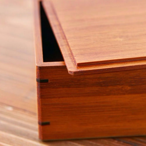 在庫限り廃番】2段重箱上段小分け｜寄せ竹 拭き漆 ｜竹箱シリーズ