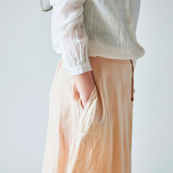 enrica linensilk skirt pinkbeige / natural dye / size38 5枚目の画像