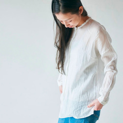 【送料無料】enrica cottonsilk blouse natural 1枚目の画像