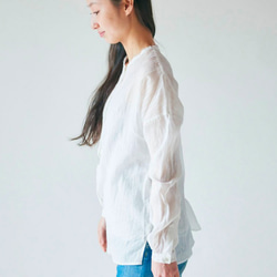 【送料無料】enrica cottonsilk blouse natural 2枚目の画像