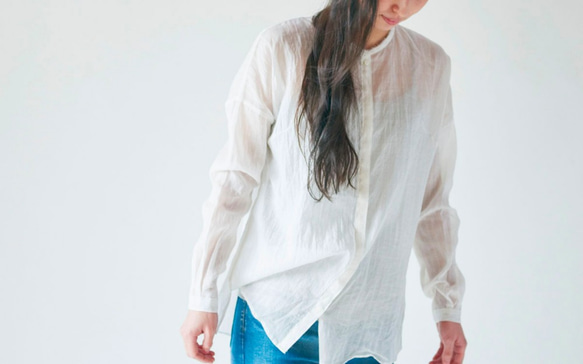 【送料無料】enrica cottonsilk blouse natural 4枚目の画像