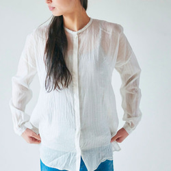 【送料無料】enrica cottonsilk blouse natural 5枚目の画像