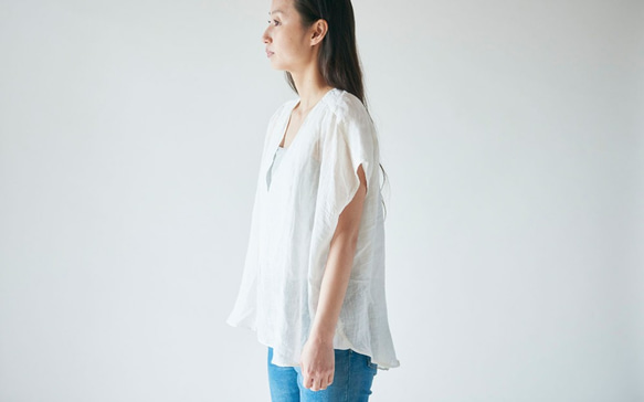 【送料無料】enrica linen nosleeve natural 3枚目の画像