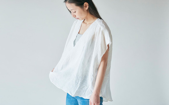 【送料無料】enrica linen nosleeve natural 4枚目の画像