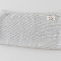 亞麻針織條紋面巾自然 x 白色 第1張的照片