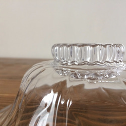 吹きガラスの台付き小鉢（クリア） 5枚目の画像
