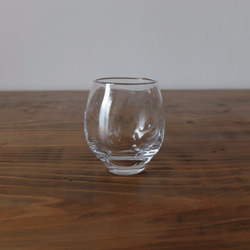 吹きガラスのピンブローグラス（クリア） 1枚目の画像