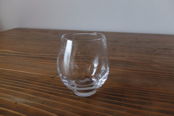 吹きガラスのピンブローグラス（クリア） 3枚目の画像