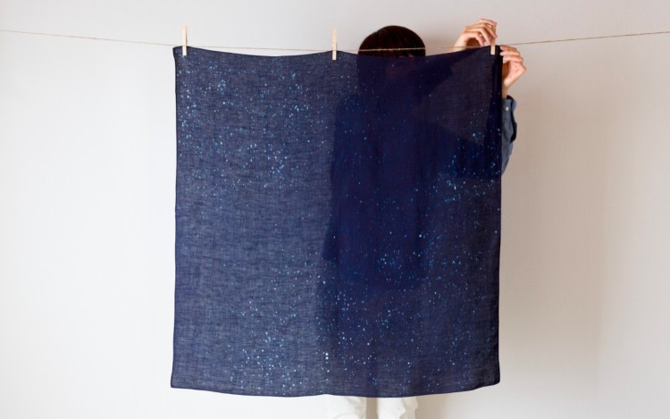 【受注製作】本藍染め麻風呂敷（山路登）