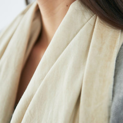 enrica cottonflannel scarf / beige (botanical dye) 2枚目の画像